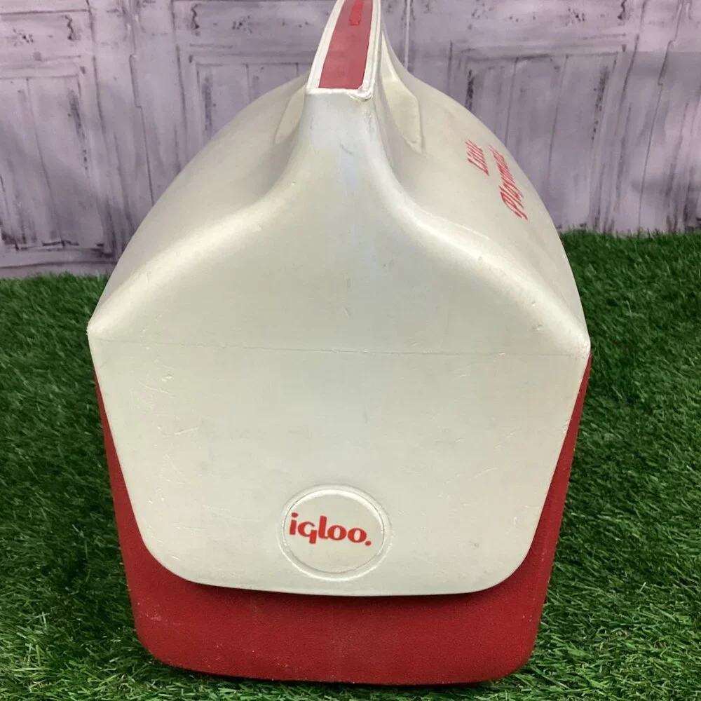 Vintage Little Playmate by Igloo Push Button Red White Logo Cooler